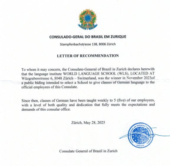 Lettera di raccomandazione del consolato